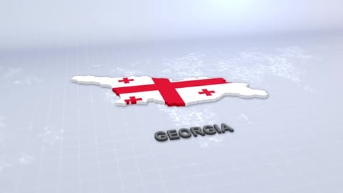 Georgia Map With Flag