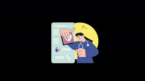 Doctor and Medical App Interaction with Heartbeat Animation