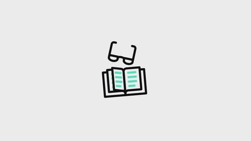 Animated Hand-Drawn Book and Glasses Education Icon