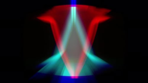 Vivid Abstract Shapes and Colors Merge in Dynamic Display on Black Background