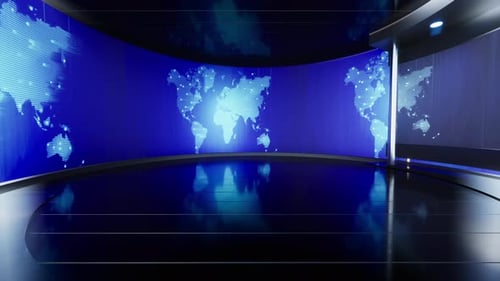 Virtuelles 3D-Studio, News Studio-Hintergrund
