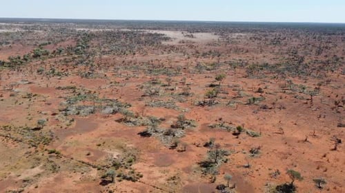 Drone flying over a kettle property in the remote Australian Outback