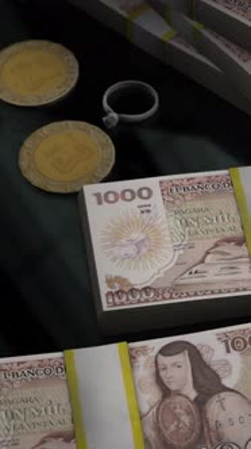 Money And Coins Trading Background Vertical