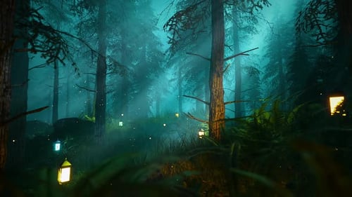 Fantasy Forest in the dusk looped HD 60fps