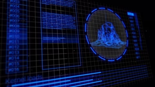 Digital Background With Financial Statistics Visualization. Big Data Analytics Visualization On U...