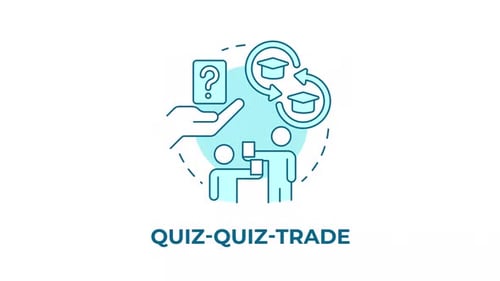 Quiz quiz trade blue concept icon animation