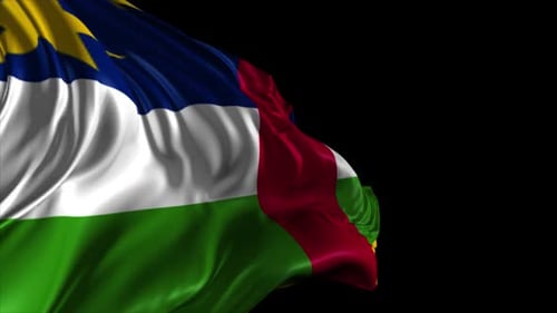 Realistic Waving Flag of Central African Republic