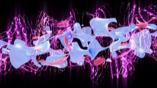 Neon Glow Fluid Art Abstract Motion Background