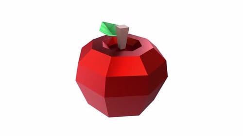 Red Diamond Apple 3d food rotating loop