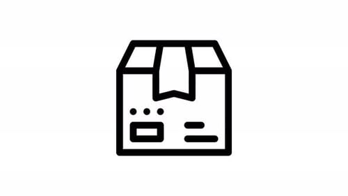 Animated Sketch Line Icon of a Shipping Box
