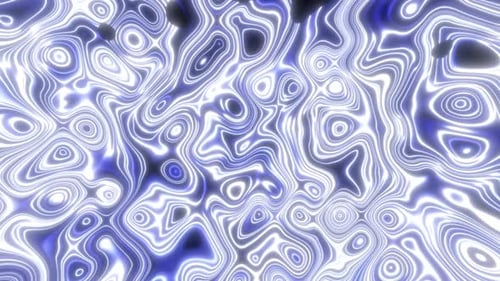 Abstract blue waves of iridescent energy liquid and magical bright glowing lines, background