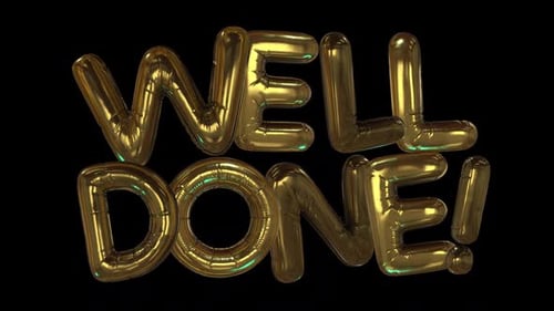 Well Done Golden Balloon Title Animation