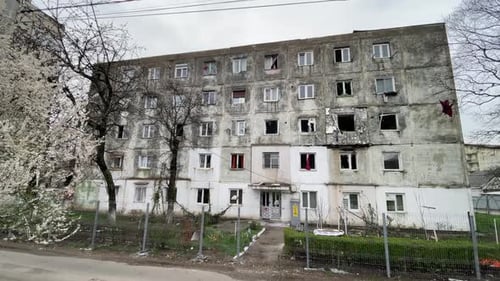 Damaged Building after big explosion