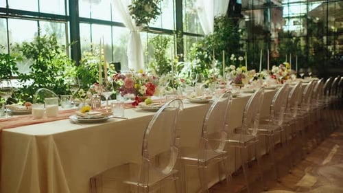 Elegant Table Setting for a Wedding Reception