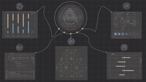 Futuristic Animated UI Data Display Interface
