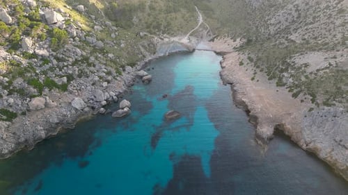 Gorgeous Nature of Cala Figuera Mallorca Blue Sea Water on the Shore