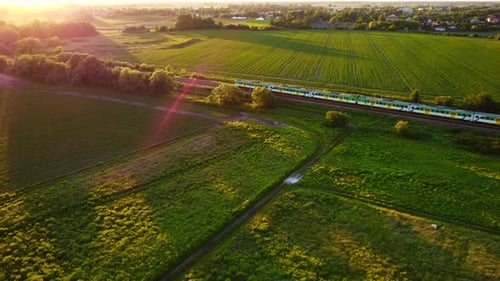 Aerial view of the train