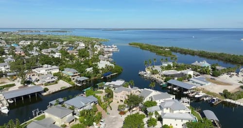 Rich Neighborhood with Expensive Vacation Homes in Boca Grande Small Town on Gasparilla Island in