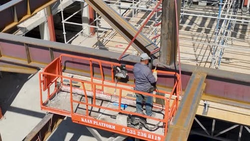 Aerial View Commercial Complex Reaching Completion A Glimpse Into Urban Progress