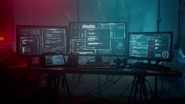 Futuristic Computer Code and Data Display, Technology Stock Footage ft ...