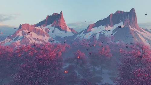 Thousands of Butterflies Fluttering Above a Spring Forest – Aerial View
