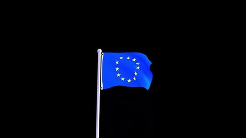 European Union Flag Waving Seamless Loop