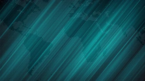 Digital World Map Grid with Flowing Light Streams Background