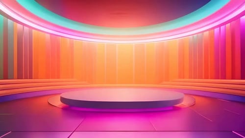 Podium Futuristische Vitrine mit Plattform für Produktausstellungen. Leeres modernes Bühnendisplay