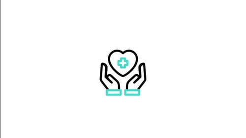 Animated Hands Holding Medical Heart Icon