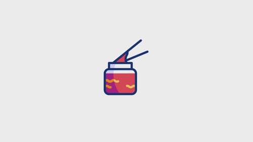 Animated Food Jar with Chopsticks Flat Design Icon