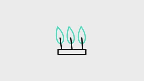 Minimalist Flat Design Growing Leaves Animation