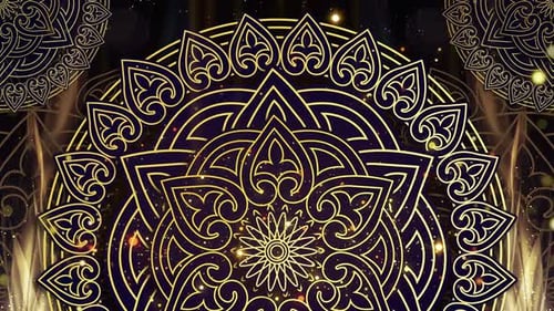 Arabic Gold Ornament Background Loop 4k v3
