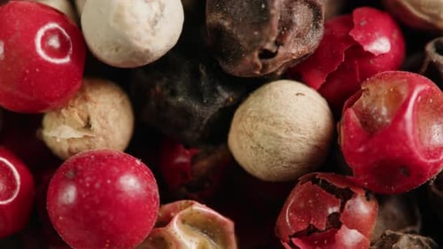 Macro Shot of Multicolored Peppercorns