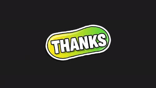 Animated Fluid Thanks Speech Bubble Text