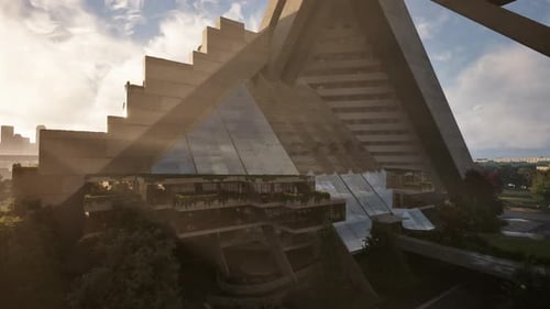 Un rascacielos con una impresionante pantalla de ventanas
