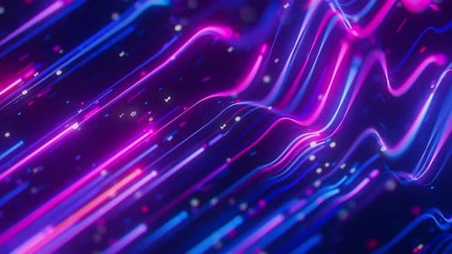 Closeup of Big Data Light Speed Wavy Flow Abstract Digital Data Sound Stream of Quantum Computing
