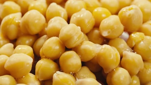 Chickpeas Close Up Food Background Chickpeas Texture Macro Raw Cereal Healthy Food