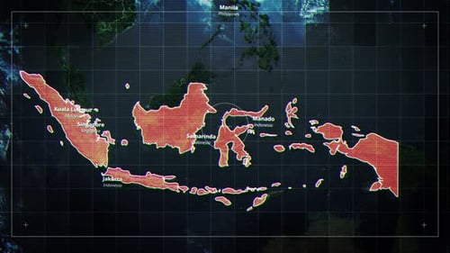 Estilo de mapa satelital de mapa giratorio de Indonesia