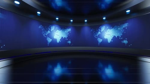 Virtuelles 3D-Studio, News Studio-Hintergrund