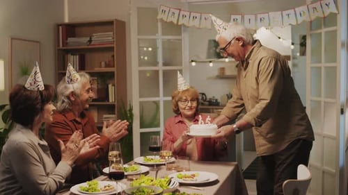 Senior Friends Celebrate a Birthday Together