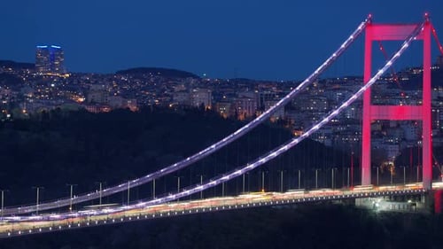 Accélération de la circulation sur le pont - Timelapse