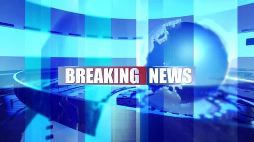 Breaking News Intro Template Animation Moving Digital World Map Live Broadcast News On Television