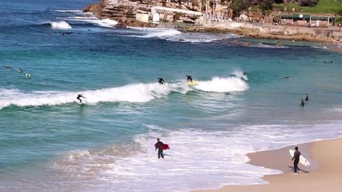 Busy Bronte Beach in Sydney Australia.