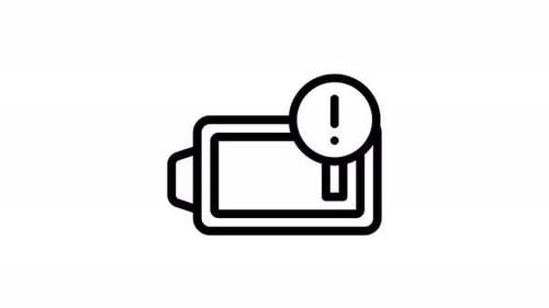 low battery line icon animation