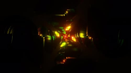 Multicolor Patterns Dance Rhythmically in an Abstract VJ Loop Backdrop