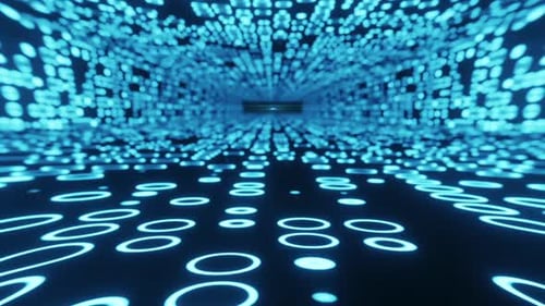 A Shiny Tunnel With Reflective Circles