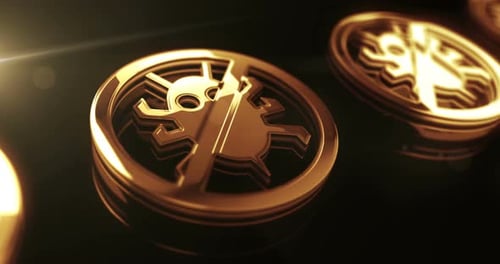 Antivirus cyber security virus detect metal symbol loop concept