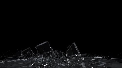 Shattering Glass Impact Reveal Logo Animation
