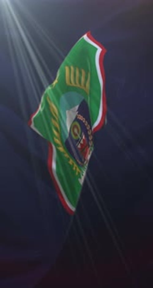 Waving Flag Emblem Animation with Sun Rays