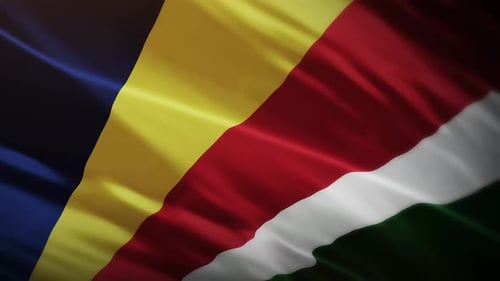 Dynamic Realistic Waving Seychelles Flag Background